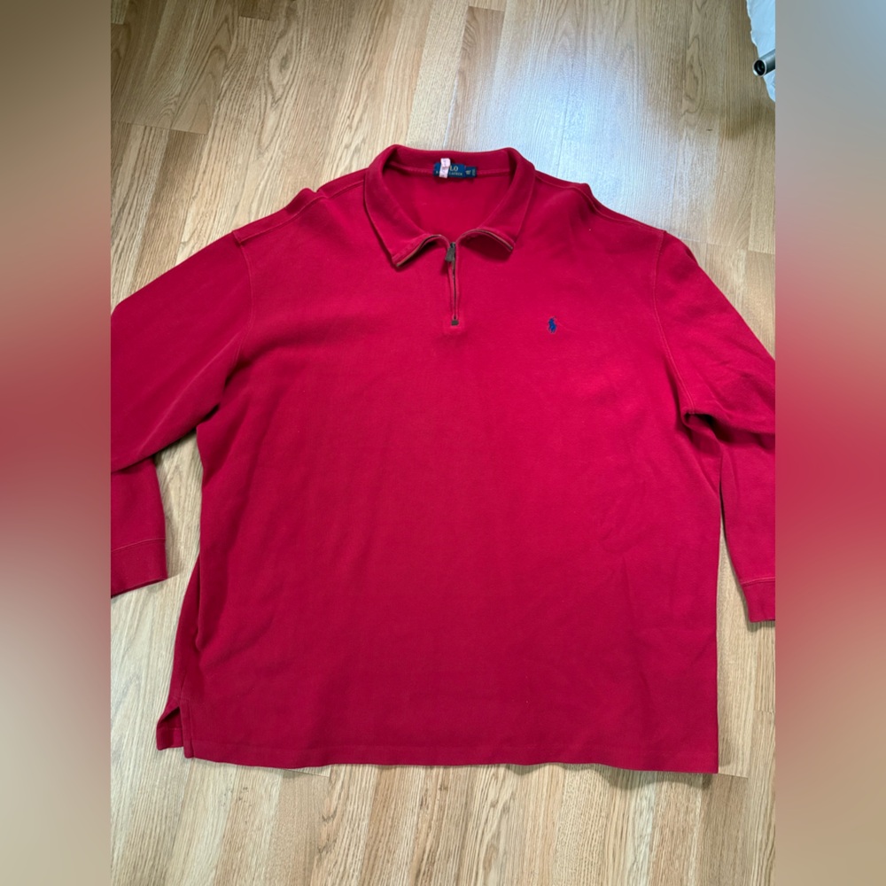 Polo by Ralph Lauren red quarter zip. Dry cleaned men’s 4XLT